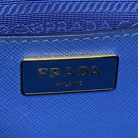 PRADA Triangle Logo Tote Bag BN2608 Saffiano Lux (Leather) - Picture 12 of 16